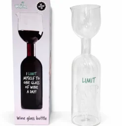 WJ Wine Glass Bottle I limit myself to one glass of wine a day!