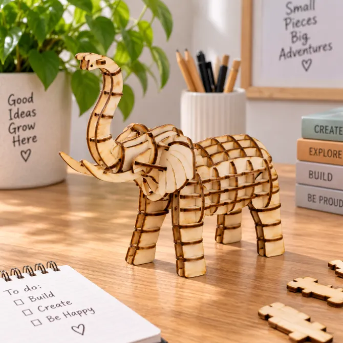 Wooden 3D Puzzle Elephant