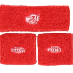 Zweetbandjes beer pong rood 3 stuks