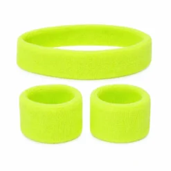 Zweetband set neon geel